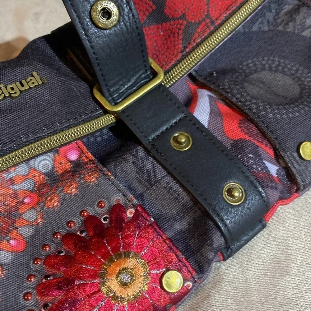 Desigual Multicolor Crossbody Bag with Red and Black Accents